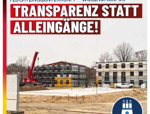 PM – Transparenz statt Alleingänge! – Wiesendamm 30